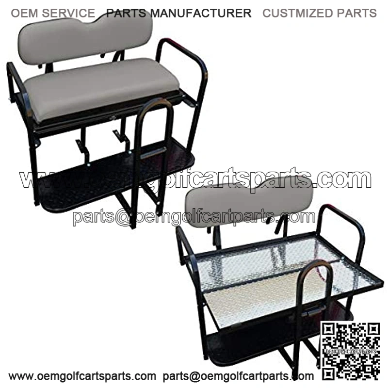 Performance Plus Carts Yamaha G29 Drive Golf Cart Rear Flip Back Seat Kit - Factory Stone Grey (Fits 2006-2016)