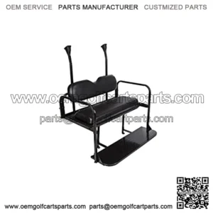 Golf Cart Flip Rear Black Seat Kit Fold Down Back Seat for 2004 and Up Club Car Precedent Gas or Electric Models - You Will Receive (2) Packages
