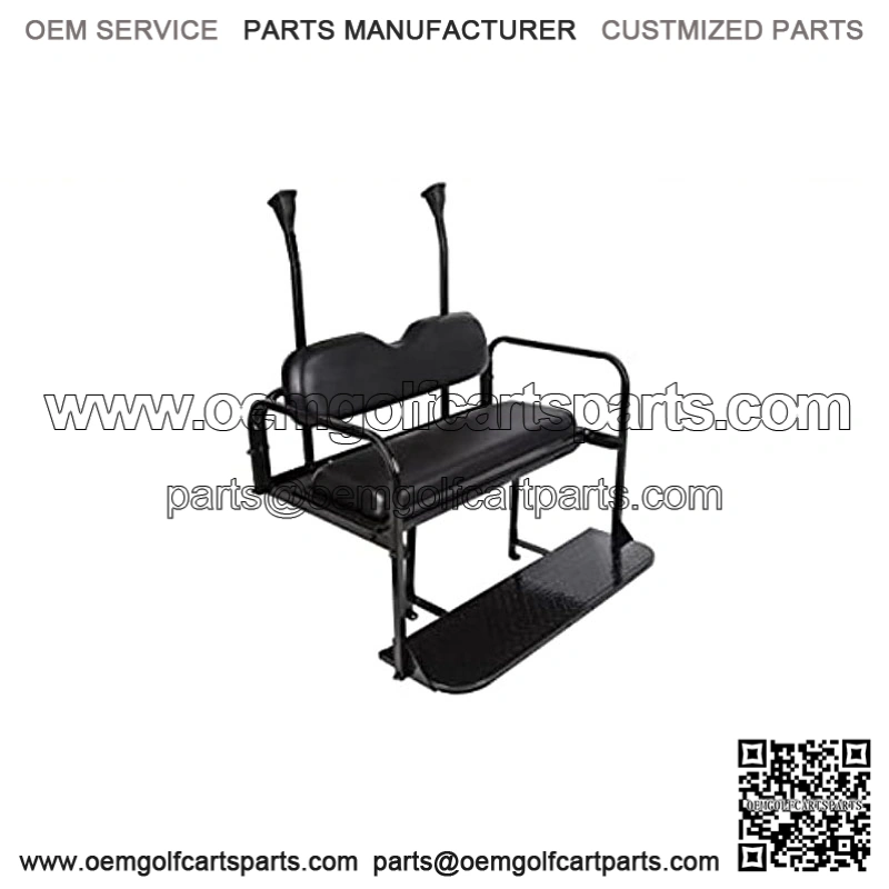 Golf Cart Flip Rear Black Seat Kit Fold Down Back Seat for 2004 and Up Club Car Precedent Gas or Electric Models - You Will Receive (2) Packages