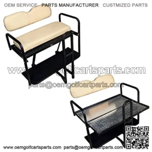 Performance Plus Carts Club Car Precedent Golf Cart Flip Folding Rear Back Seat Kit - Buff Seats