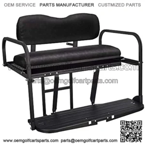 Yamaha G2 & G9 Gas/Electric Golf Cart Flip Folding Rear Back Seat Kit - Black