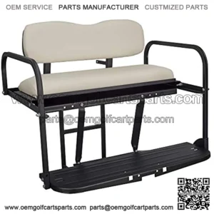 Yamaha G14, G16, G19, G22 Golf Cart Flip Folding Rear Back Seat Kit - Ivory