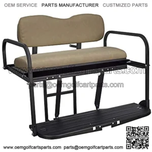 Yamaha G14, G16, G19, G22 Golf Cart Flip Folding Rear Back Seat Kit - Tan