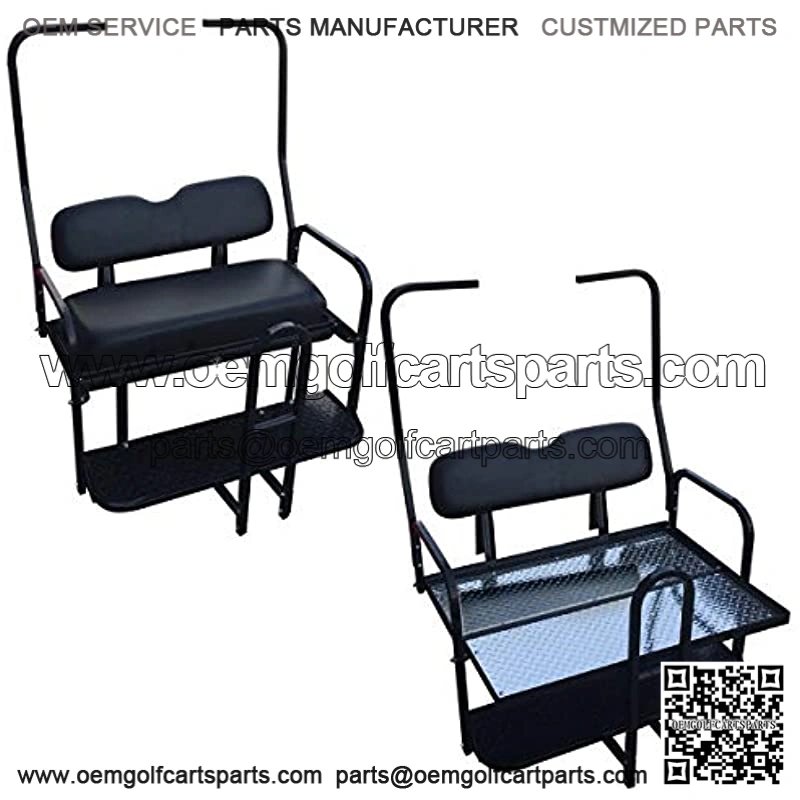 Performance Plus Carts Club Car DS Golf Cart Rear Flip Back Seat Kit for 1982-2000.5 - Black