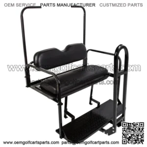 Flip Folding Rear Back Seat Kit & Safety Grab Bar For 1995-Up EZGO TXT Golf Cart