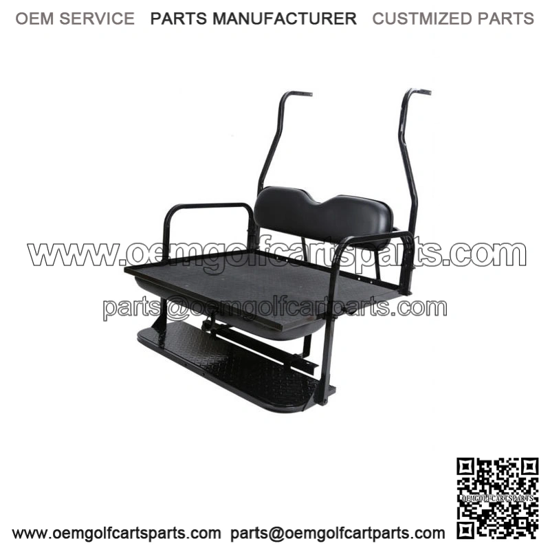 Folding Rear Flip Back Seat Kit For Club Car Golf Cart DS Black 2000-2013