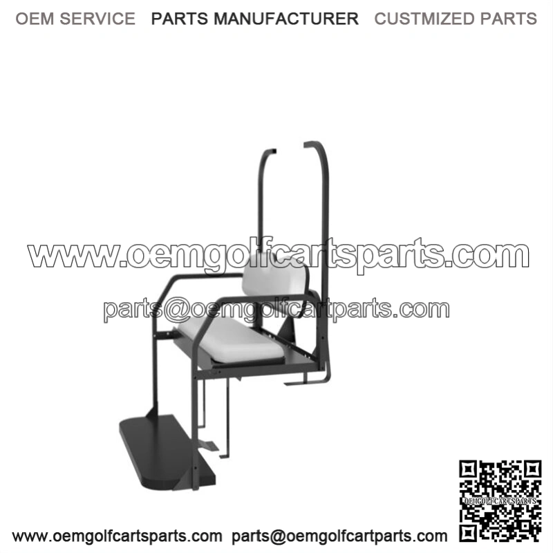 EZGO TXT White Rear Flip Seat with Roof Supports