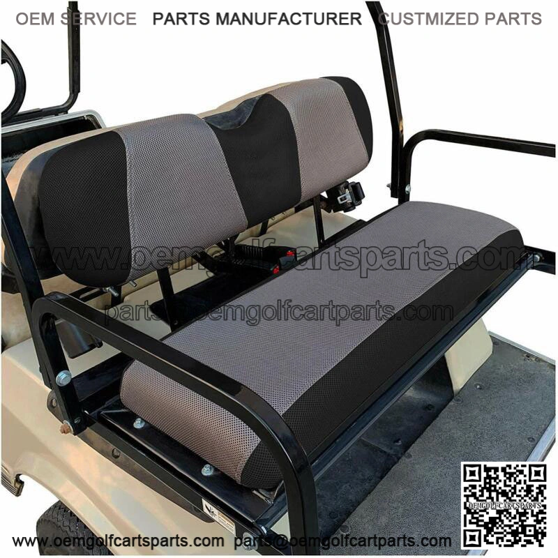 Golf Cart Seat Cover Only for Rear Seat of Club Car EZGO Yamaha Gray+Black