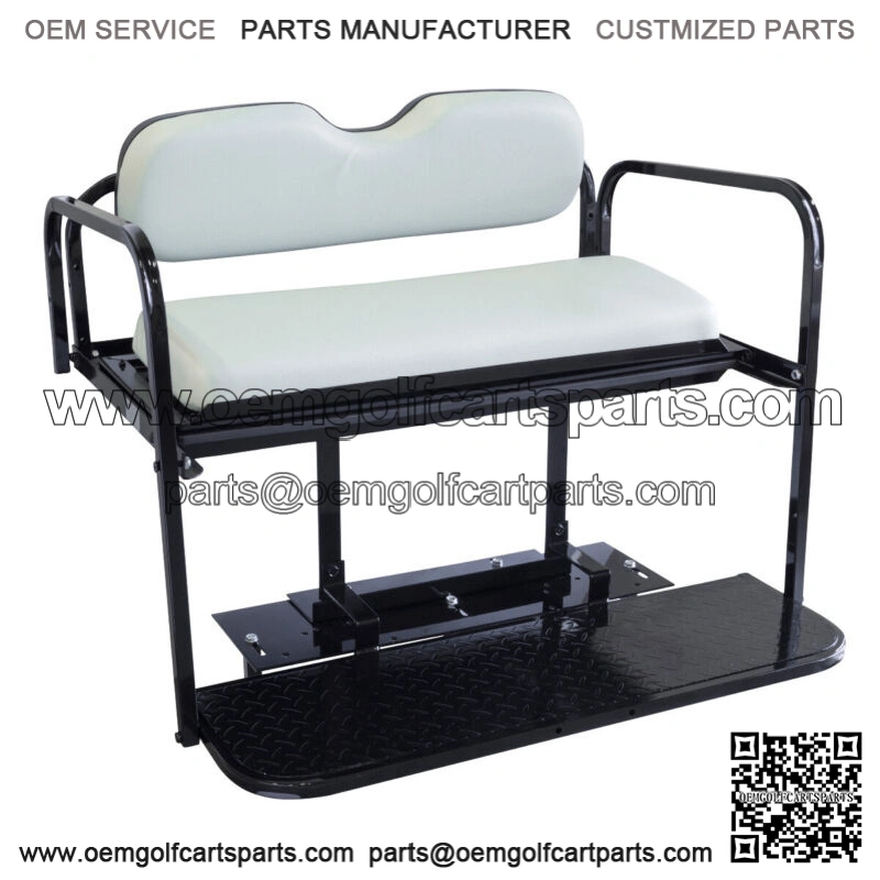 EZGO TXT (1995-Up) Golf Cart Flip Folding Rear Back Seat Kit - Oyster White