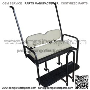 Yamaha G14 / G16 / G19 / G22 Golf Cart Rear Seat Kit - (Matches Factory front seats) - Flip Seat w/ Cargo Bed & FREE Grab Bar