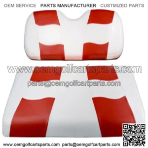 Riptide Two Tone Front Seat Covers in White/Red - Fits all Carts!