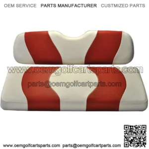 Wave Two Tone Front Seat Covers in White/Red - Fits all Carts!