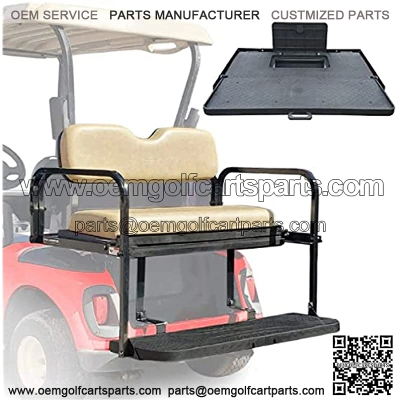 ProFormX Challenger SE Golf Cart Rear Seat EzGo RXV (2008 up) Back Seat Flip Kit with Sandstone (Beige) Cushions for The Backseat - Comes with Industry Leading 2-Year Limited Warranty.