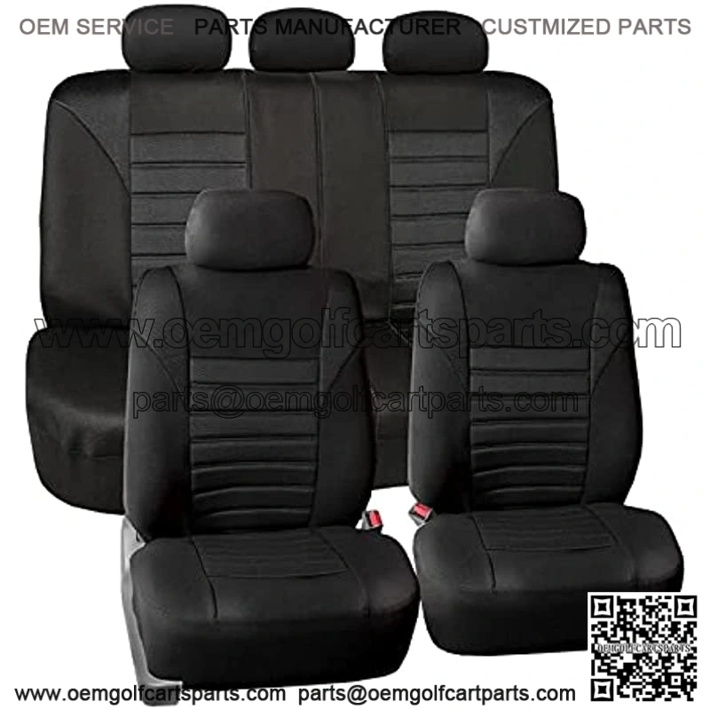 FH Group Car Seat Covers Full Set Black 3D Air Mesh - Universal Fit, Automotive Seat Covers, Low Back Seat Cover, Airbag Compatible, Split Bench Rear Seat, Washable Car Seat Cover for SUV, Sedan