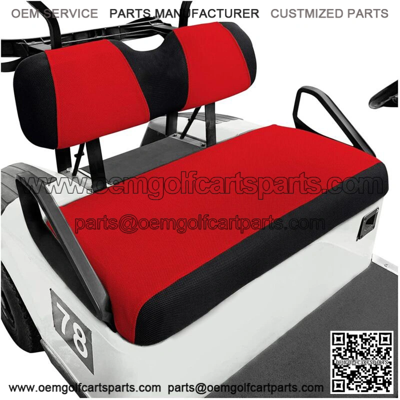 Golf Cart Front Seat Cover Set For EZGO RXV TXT & Club Car DS Red Black Color-S