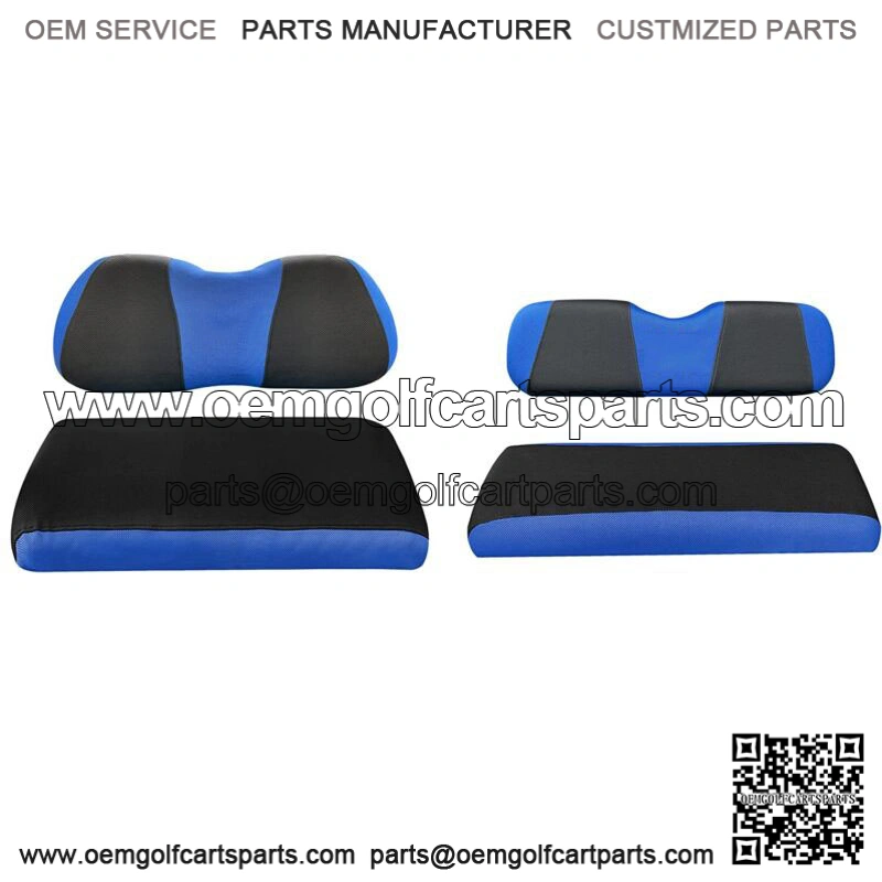 Front and Rear Golf Cart Seat Cover Set for Club Car DS EZGO RXV TXT Blue Black