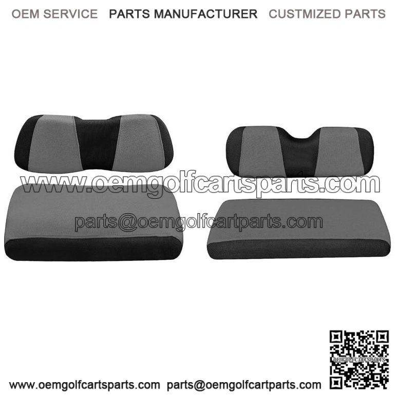 Golf Cart Front Rear Seat Covers For Club Car DS EZGO RXV TXT 4 Passenger - Gray