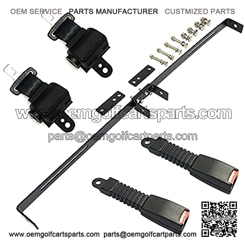 2 Passenger Universal Retractable Seat Belt Kit with 35" x 6.9" Belts Bracket, 42" Belts Bracket Kits for EZGO, Yamaha, Club Car