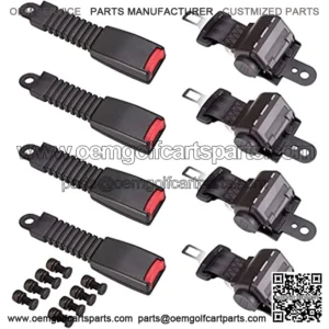 Universal Retractable Front Rear Golf Cart Seat Belt Kit for EZGO, Yamaha, Club Car