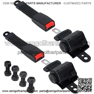 Universal Retractable Golf Cart Seat Belts Kit, Golf Cart Rear Front Seat Belts fits for Club Car, EZGO, Yamaha-Set of 2