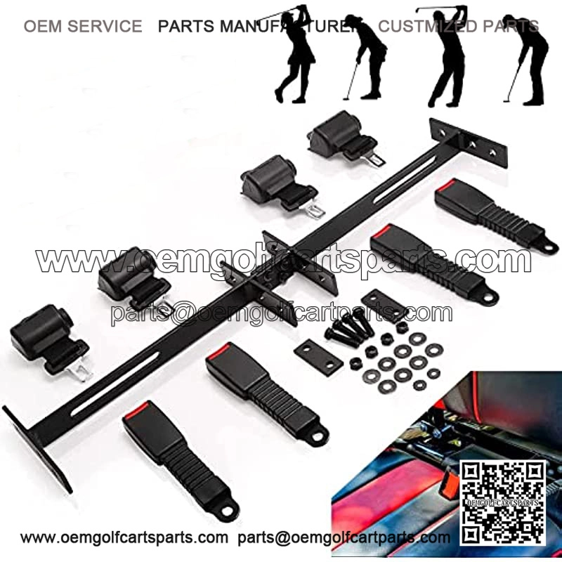 Golf Cart Seat Belts Set 42" for 4 Passengers Fits Most Carts with Upgrades Retractable Bracket Golf Cart Front/Rear Seats