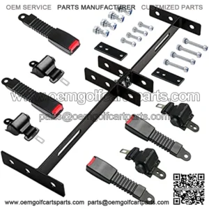 Golf Cart Retractable 2 Passenger 42" Seat Belts with Belt Bracket Kit for Yamaha Club Car DS Precedent EZGO TXT RXV