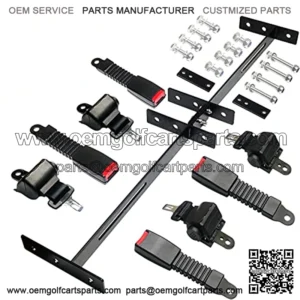 Golf Cart Retractable 42" Seat Belts with Belt Bracket Kit for Yamaha Club Car DS Precedent EZGO TXT RXV