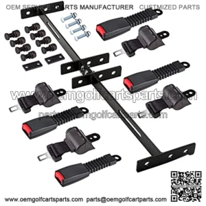 Universal Golf Cart Seat Belts of 4 Retractable Belts 42" with Bracket Street-Legal Upgrades Fits Most Golf Carts Front/Rear Seat