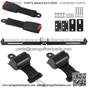 Universal 2 Passengers Golf Cart Seat Belts, Retractable Seat Belts with Bracket Kit, Club Car Seat Belts Fits Most Golf Carts, EZGO, Yamaha, Club Car