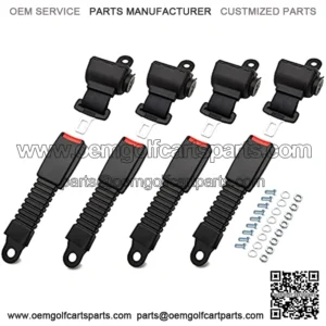 Golf Cart Seat Belts Kit, Universal Retractable Front Rear Golf Cart Seat Belt Kit Compatible with EZGO, Club Car, Yamaha
