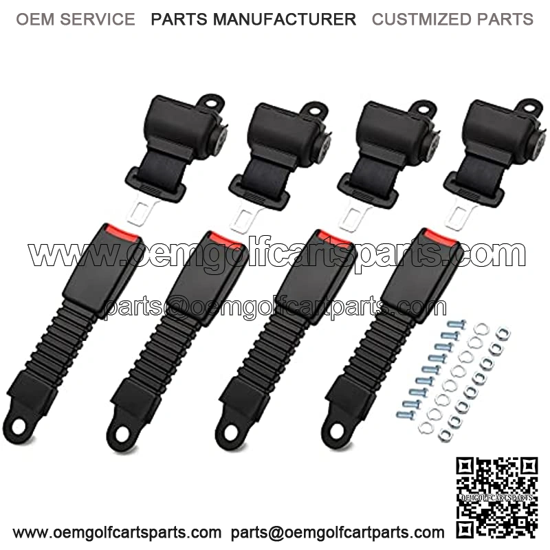 Golf Cart Seat Belts Kit, Universal Retractable Front Rear Golf Cart Seat Belt Kit Compatible with EZGO, Club Car, Yamaha