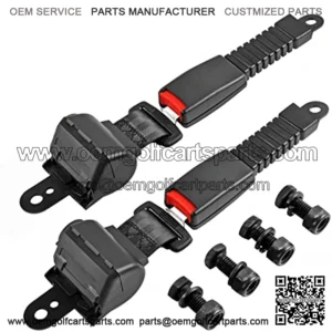 Golf Cart Seat Belts Kit Universal Retractable Golf Cart Belt Kit Front Rear for EZGO, Yamaha, Club Car, Go Kart, UTV- 2 pcs
