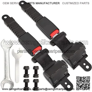 Golf Cart Seat Belts Kit, 2pcs Universal Retractable Front and Rear Golf Cart Seat Belt Kit Fits Club Car, EZGO, Yamaha