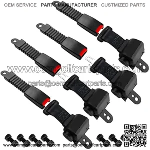 Golf Carts Seat Belts 4 Set Universal Fit Retractable 47" for EZGO TXT RXV Yamaha Club Car DS