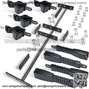 Golf Cart Belts Kit, 4 Passenger Universal Retractable Seat Belt Kit with 35" x 6.9" Belts Bracket, 42" Belts Bracket Kits Fit for EZGO, Yamaha, Club Car, TXT, RXV, DS, Precedent and Others