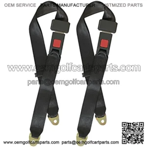 Universal Lap Seat Belt 2 Point Adjustable Safety Seat Belt for Go Kart, Club Golf Cart, 2 Pack in Black,48 Inch