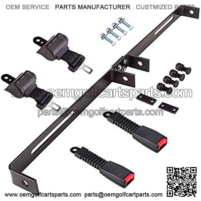 Universal 2 Passenger Golf Cart Seat Belt Bracket Kit for EZGO, Club Car, Yamaha, Fits Front Rear Seat with Bracket