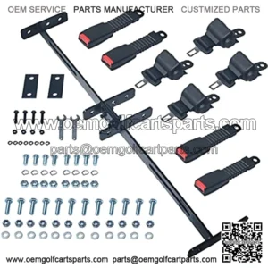 Golf Cart 4 Passenger Retractable 42" Seat Belts with Bracket Kit for EZGO Yamaha TXT Club Car