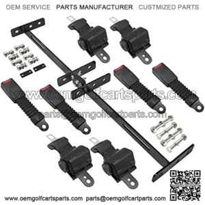 Golf Crats Universal Retractable Belts 42" with Belts Bracket Kits 35" x 6.9" Fits Club Car Yamaha EZGO