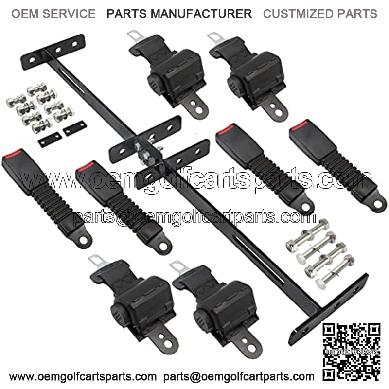Golf Crats Universal Retractable Belts 42" with Belts Bracket Kits 35" x 6.9" Fits Club Car Yamaha EZGO