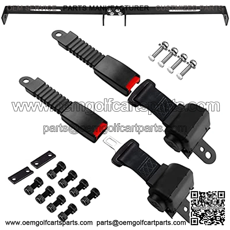 Golf Cart Seat Belt 4 Retractable Belts Length Upto 47" and 35 x 6.9 Inch Belts Bracket Kit Fits EZGO TXT Yamaha Club Car DS (NOT FIT 2 Passenger Club Car Precedent Yamaha G29 Drive EZGO RXV)