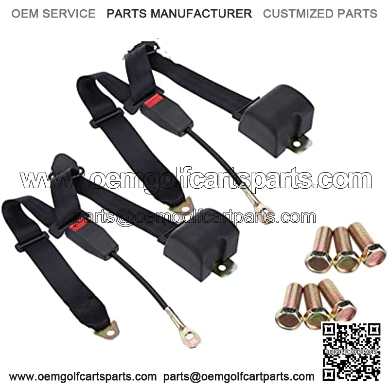 2pcs Universal 3pt Belts Retractable Adjustable Suitable For Trucks,Club Golf Cart,Go Kart, Van, VR,UTV and Buggies