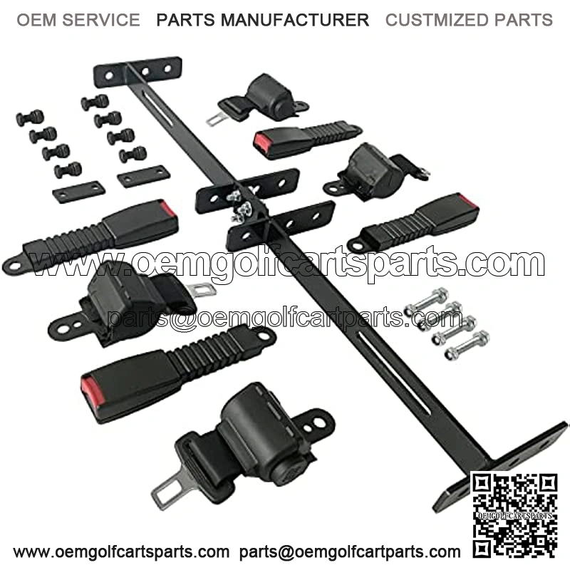 Golf Carts 4 Passenger Universal Retractable Belt Kits with Belt Bracket Kit 42" for EZGO Club Car YMH