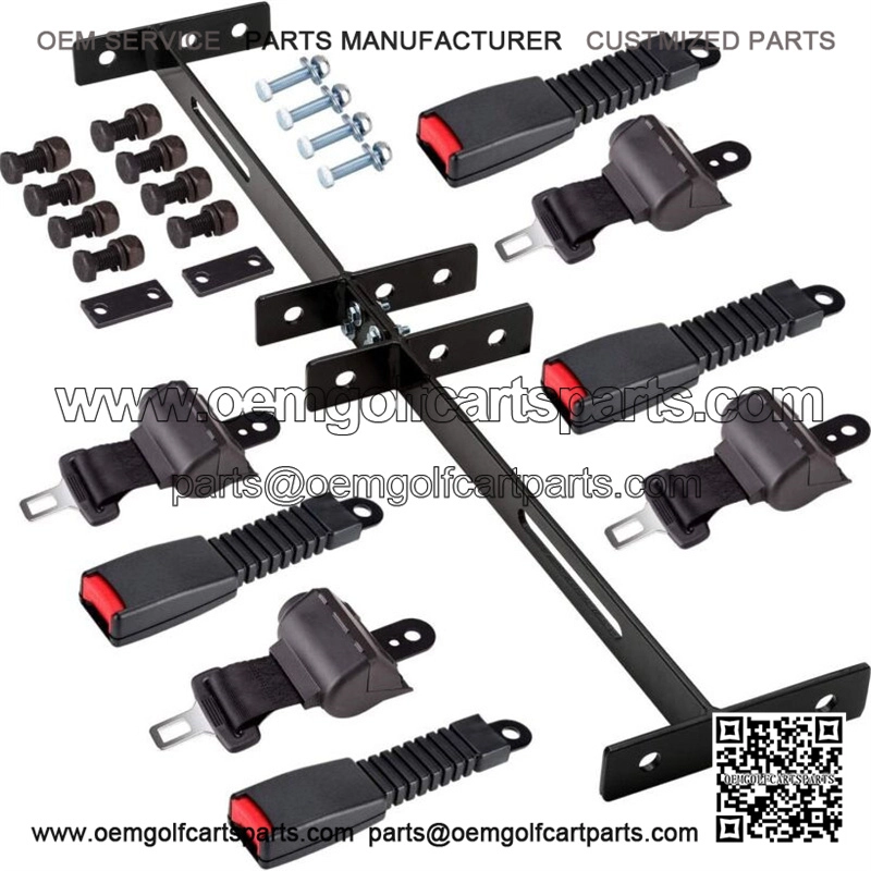 Retractable Golf Cart Seat Belts Bracket Kit for Yamaha, EZGO, Club Car