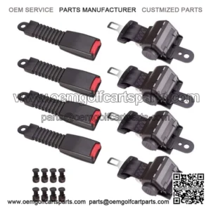 Set of 4 42" Retractable Golf Cart Seat Belts Lap For EZGO/Yamaha/Club Car