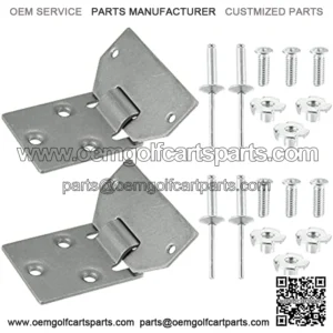 2 Set Golf Cart Seat Hinge Bottom and Plate for EZGO TXT Medalist Shuttle MPT Work Horse Gas and Electric Models 1994-Up Replace 71610-G01 71609-G01