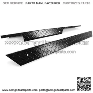 Black/Silver Aluminum Rocker Panel Compatible with 1996-2013 EZGO TXT Golf Cart Pair Diamond Plate Side Cover