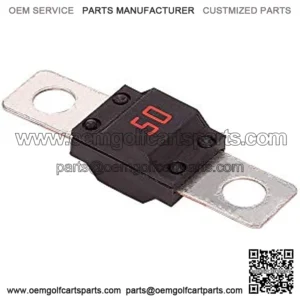 498 Series 50 Amp DC Fuse for EZGO 36 Volt Powerwise Charger, Used on EZGO TXT, Medalist, MPT-800 Electric Golf Cart, Part# 0498050 28106G01 28106-G01