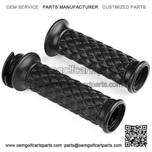7/8 Inch Motorcycle Universal Rubber Black Handlebar Hand Grip Bar End For Cafe Racer Bobber Clubman Custom (Black)