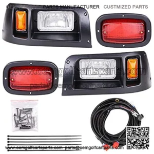 Headlight and LED Red Taillight Kit ABS Plastic Compatible with Club Car DS Models from 1998 Outdoor